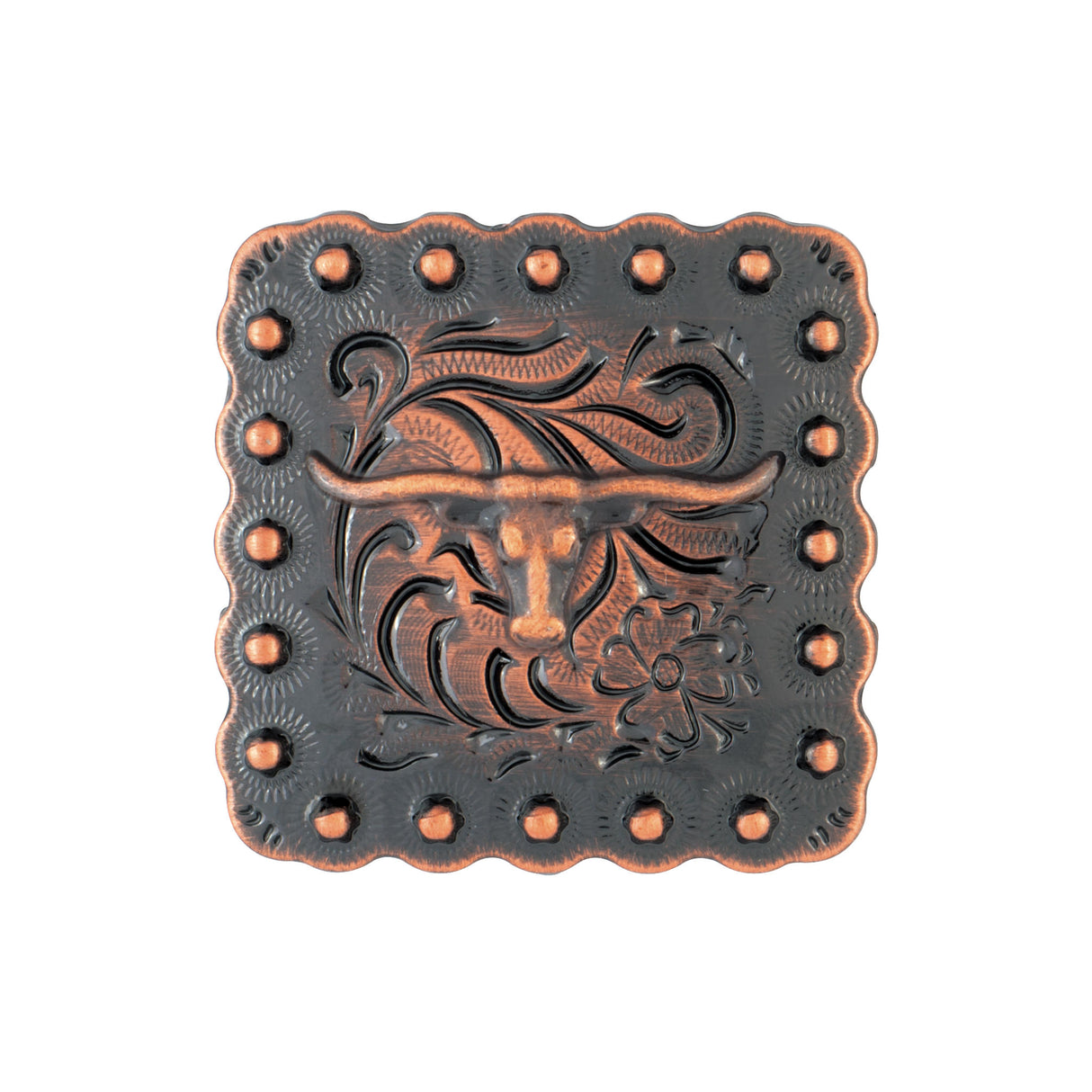 Square Longhorn Berry Concho