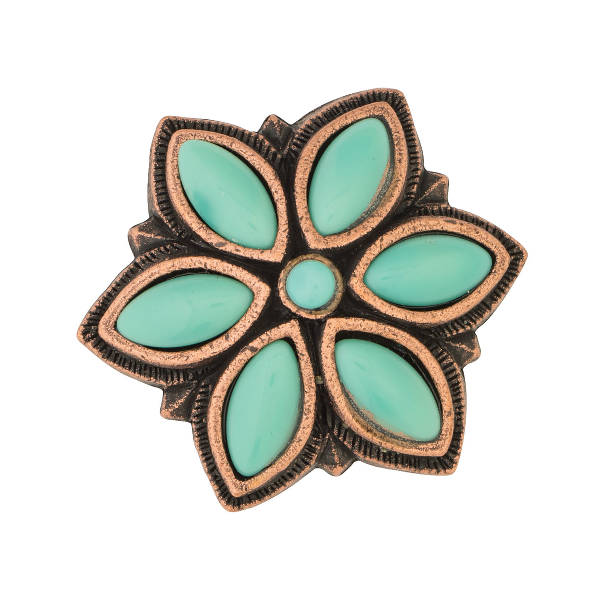 #1846 Floral Stone Concho with Post