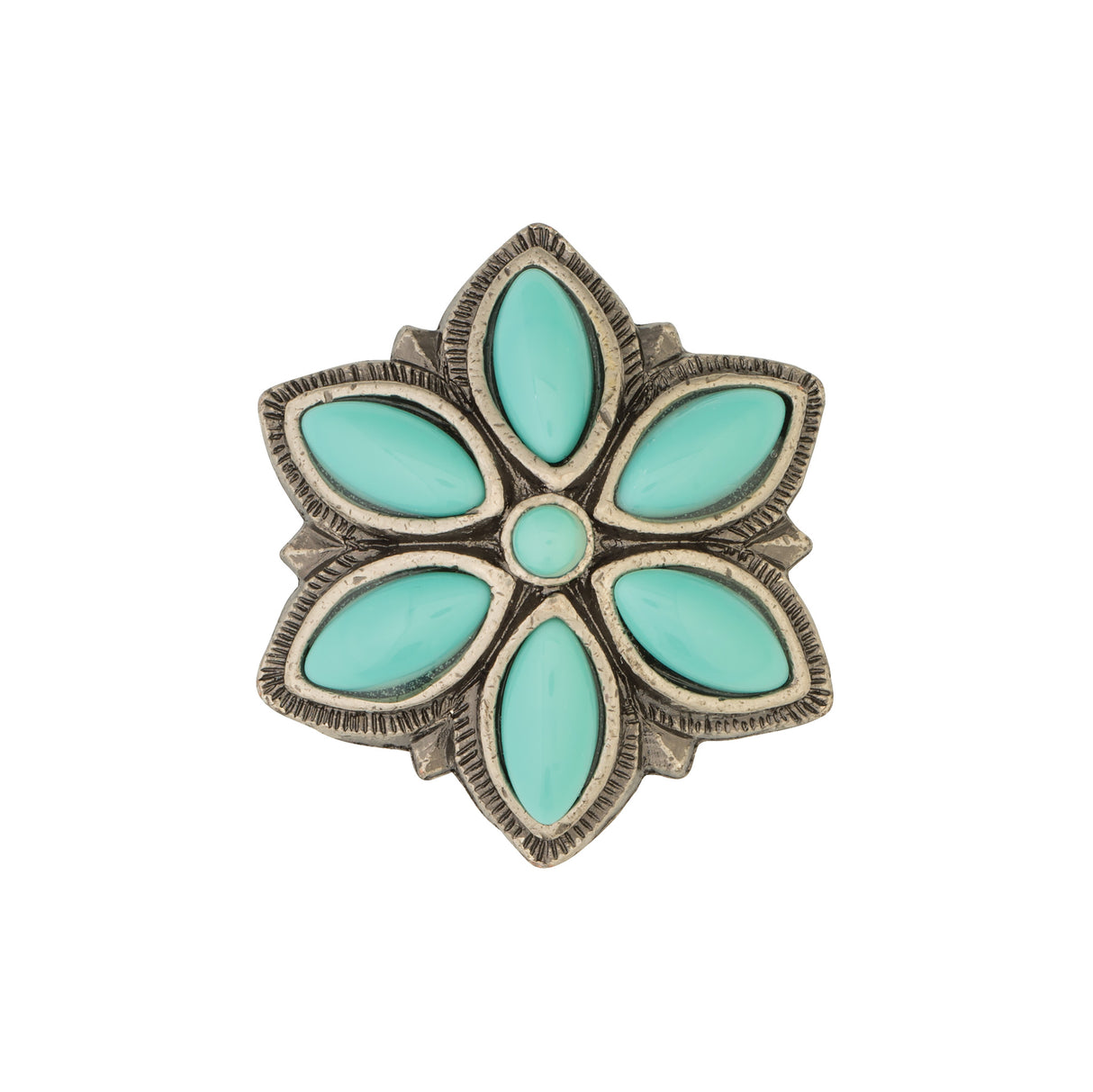 #1846 Floral Stone Concho with Post