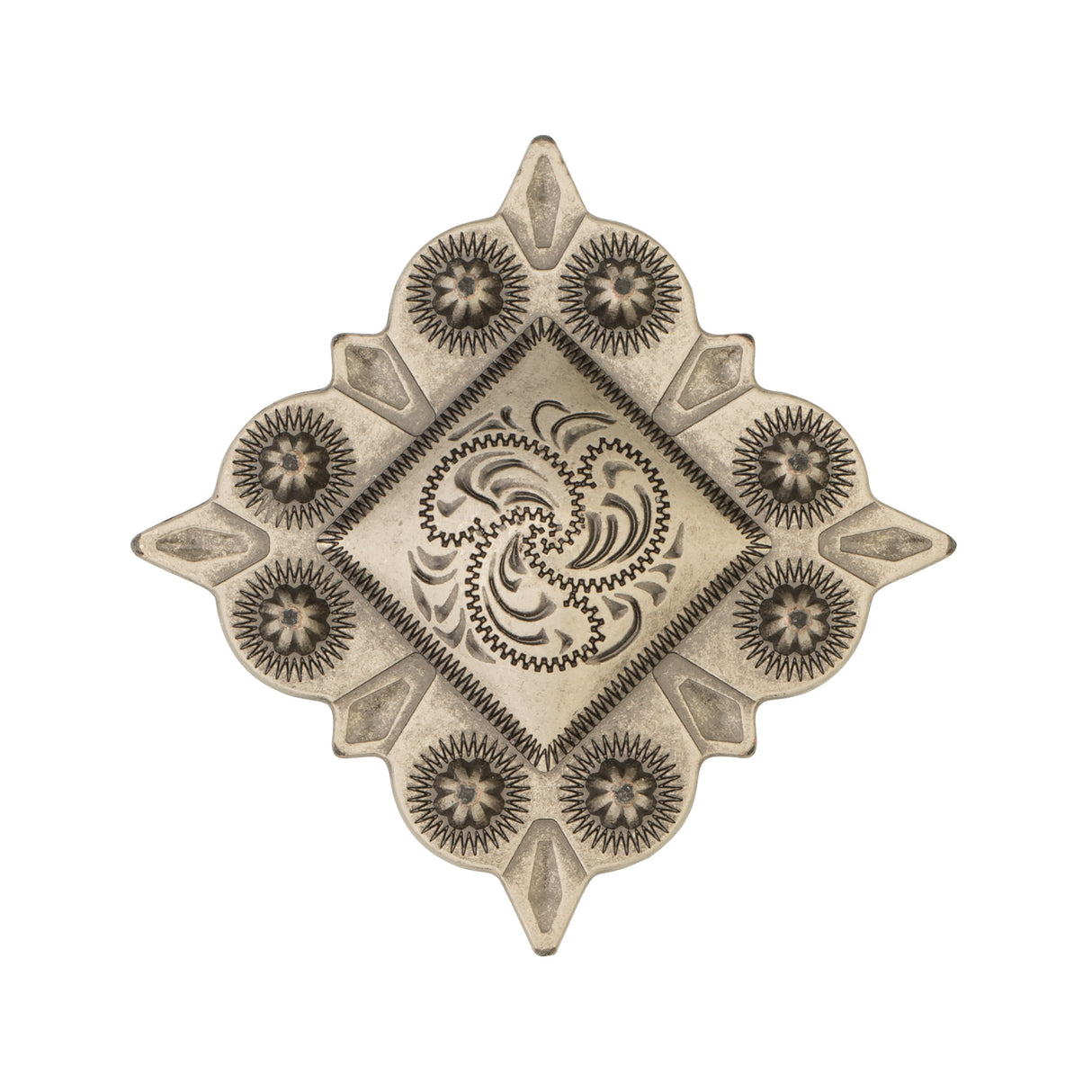 #1842 Square Berry Concho with Post