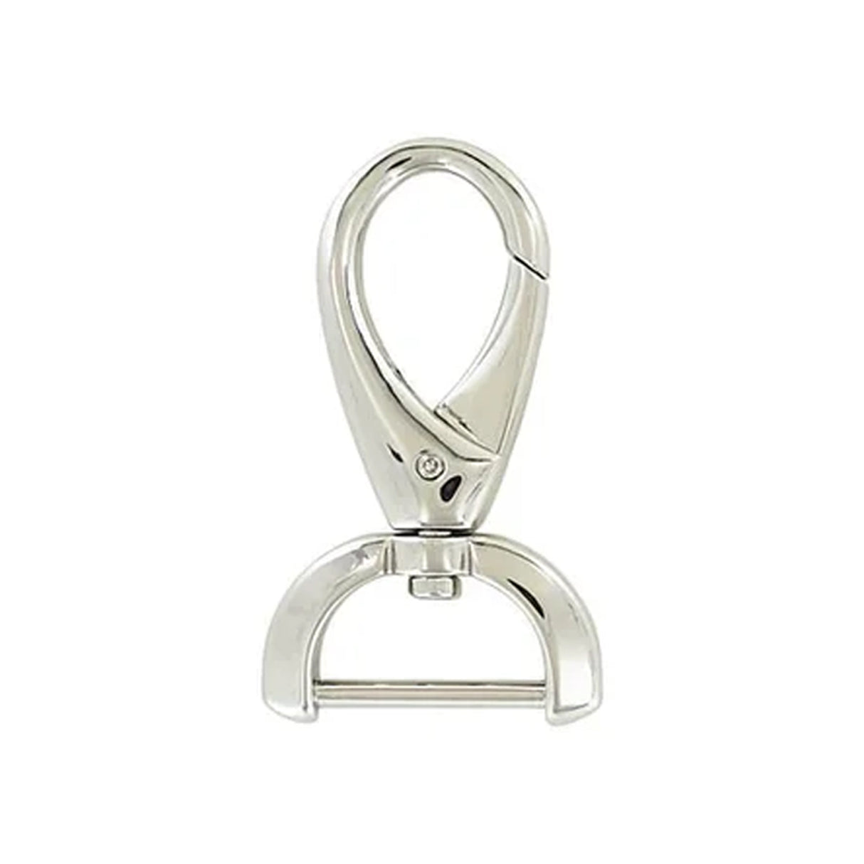 1" Shiny Nickel, 2 7/16" Lever Swivel Snap Hook, Zinc Alloy
