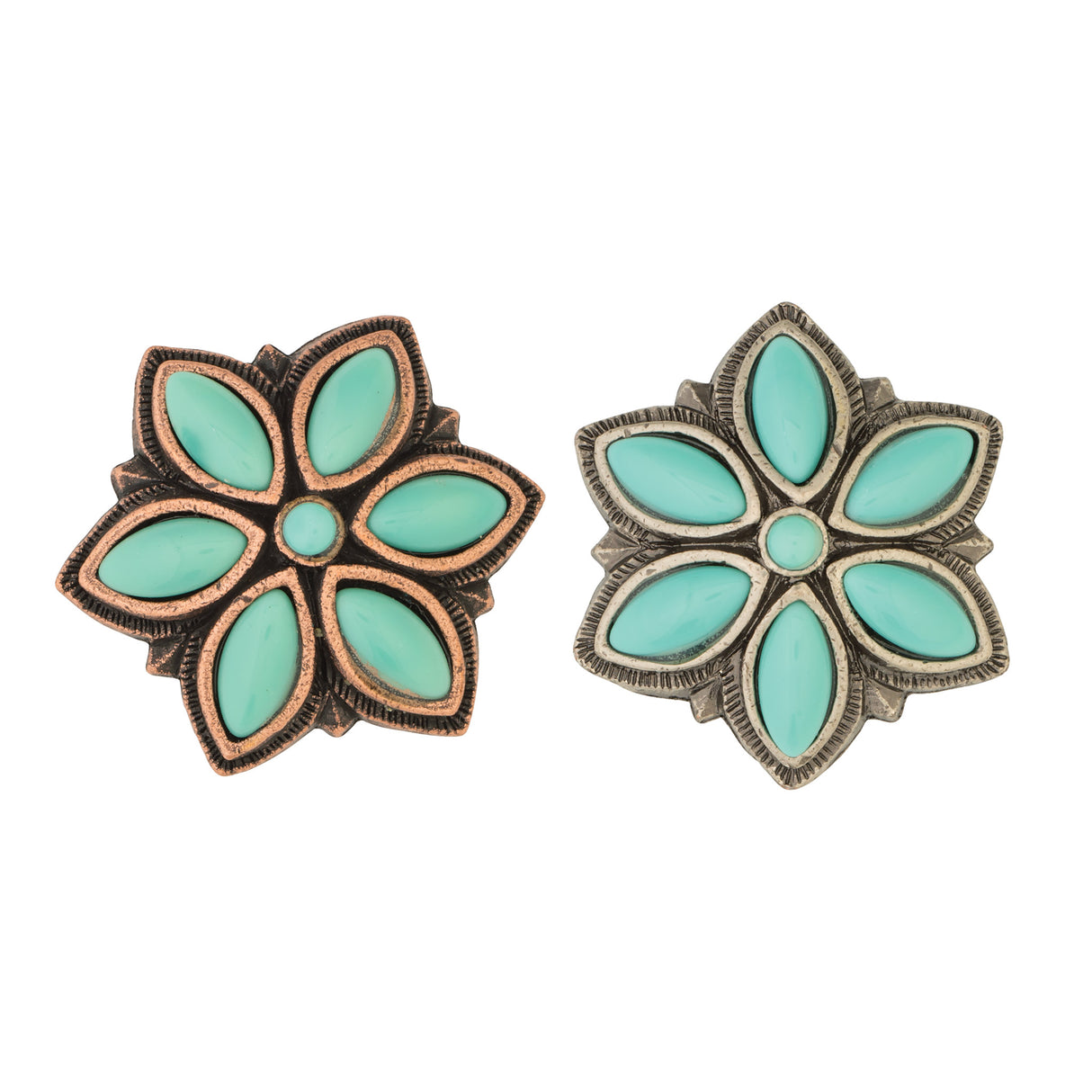#1846 Floral Stone Concho with Post