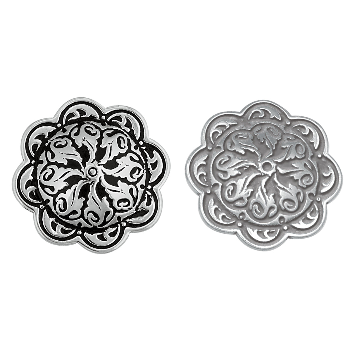 Jeremiah Watt Accented Floral Concho with Wood Screw