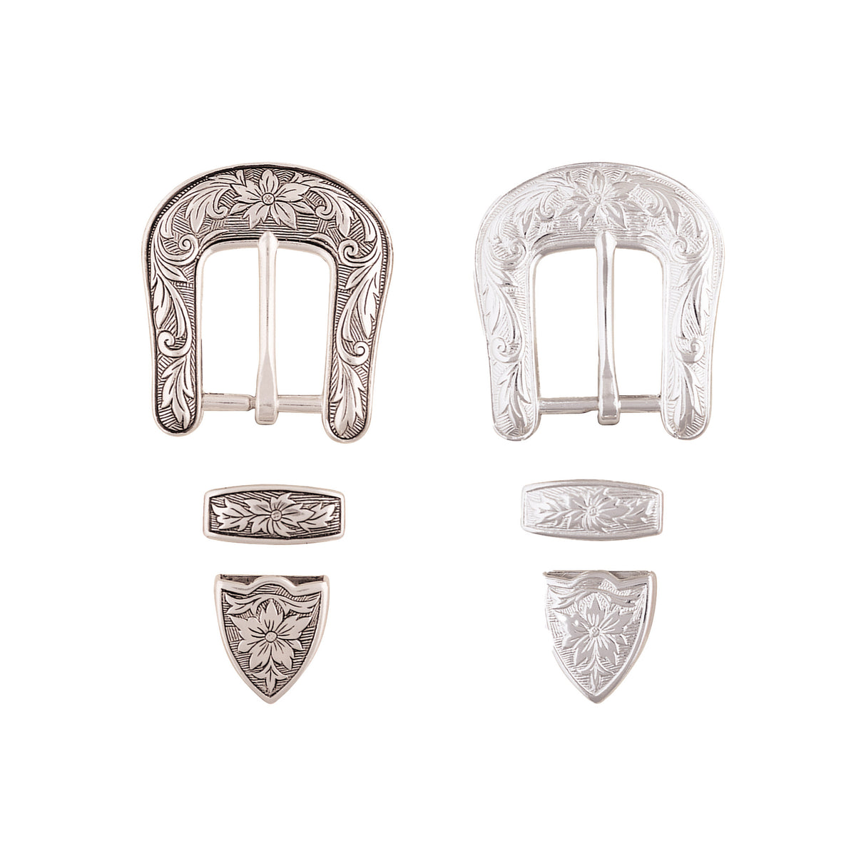 Western Floral Buckle Loop & Tip Set, 1"