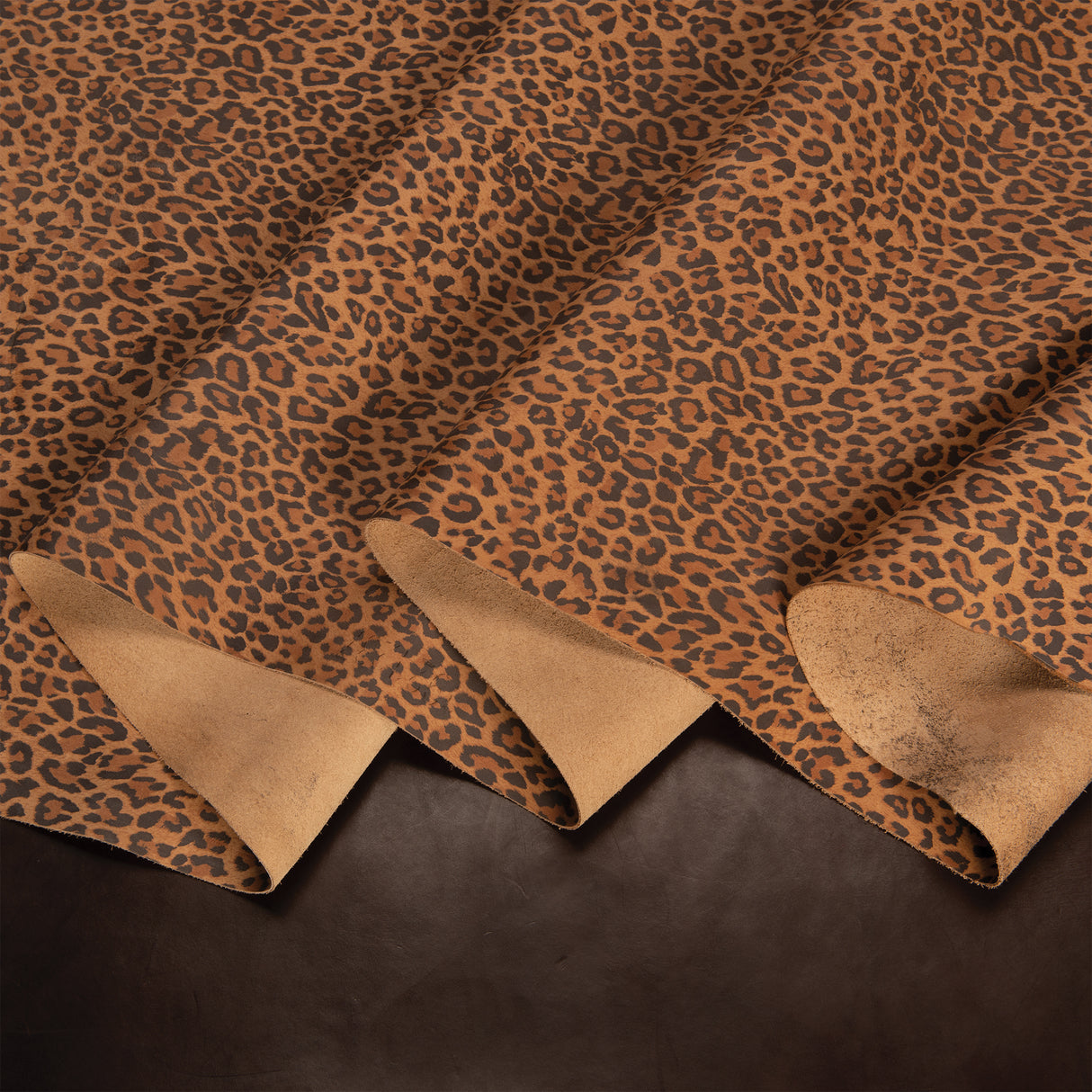 Sample, Leopard Printed Leather, 3-4 oz.