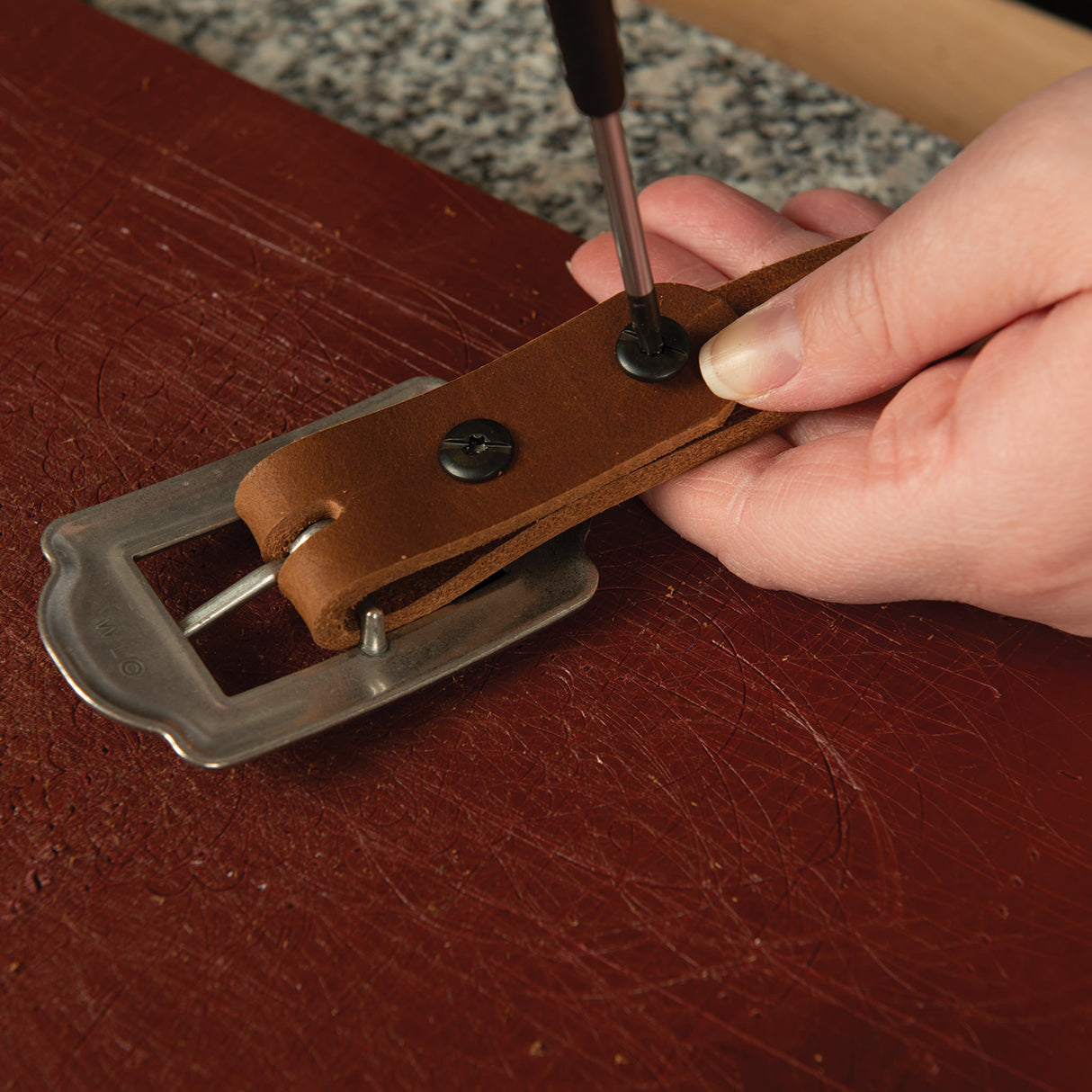 Turquoise Flower Center Bar Buckle