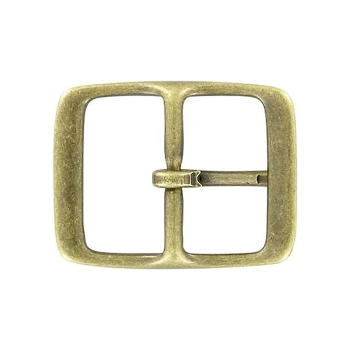 1 1/2" Antique Brass, Center Bar Buckle, Solid Brass