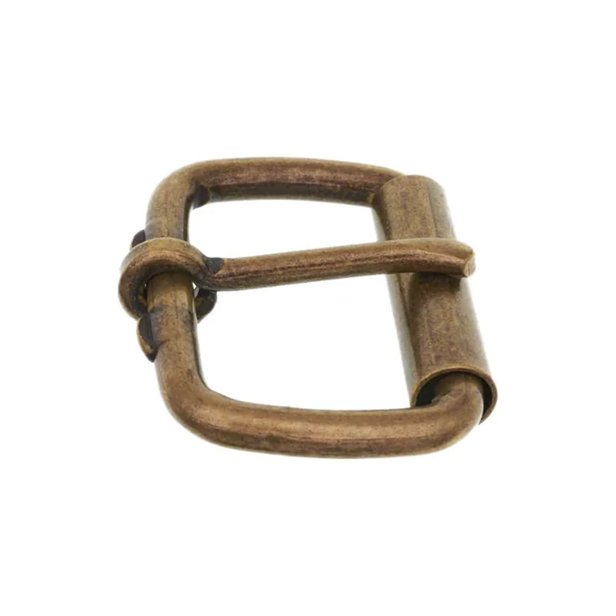 1 1/2" Antique Brass, Heel Bar Roller Buckle, Steel