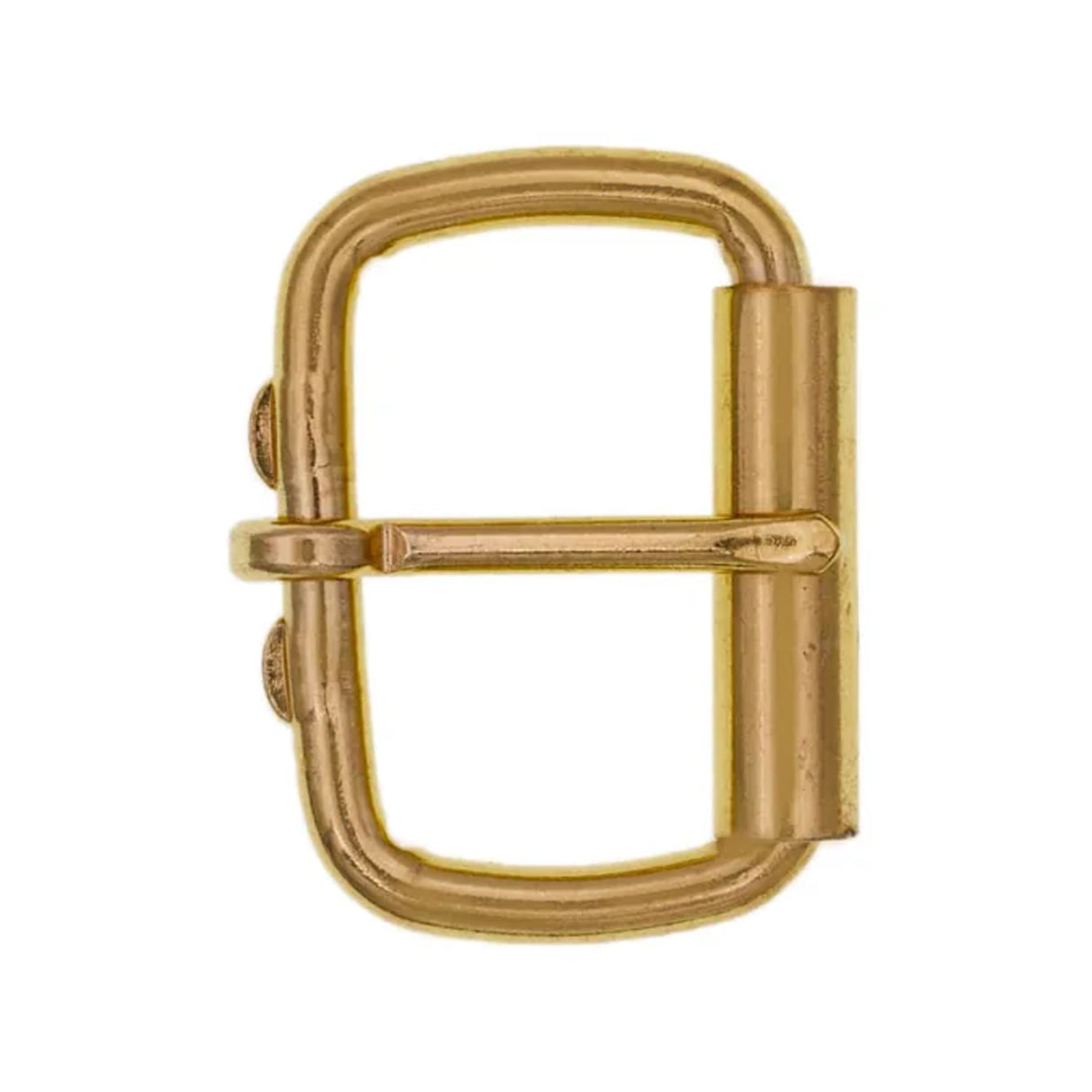 1 1/2" Brass, Heel Bar Roller Buckle, Steel