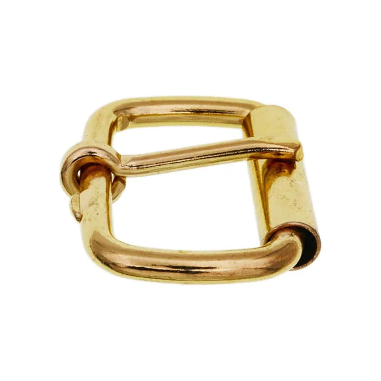 1 1/2" Brass, Heel Bar Roller Buckle, Steel