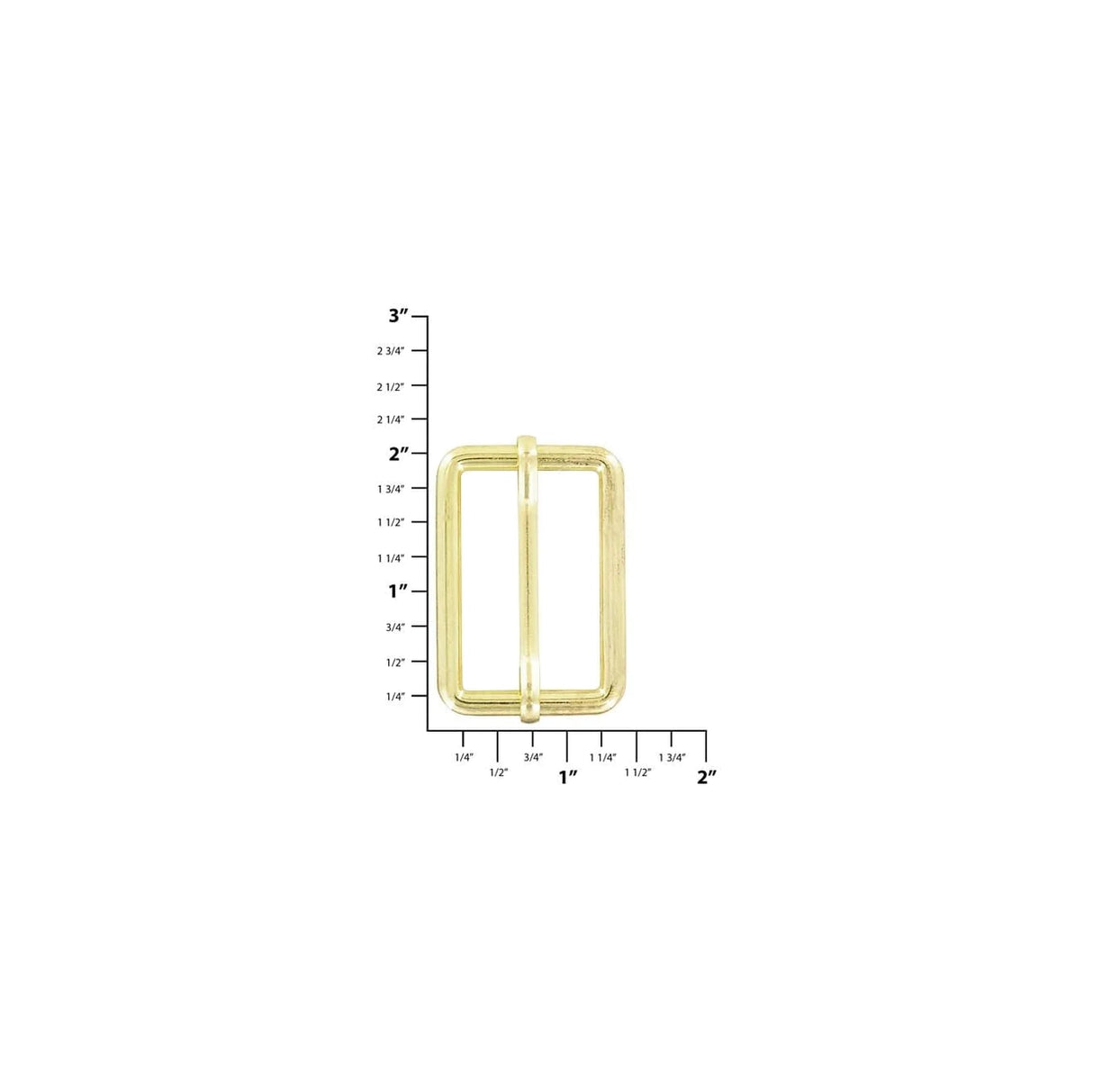 1 1/2" Brass, Cast Adjustable Strap Slide, Zinc Alloy