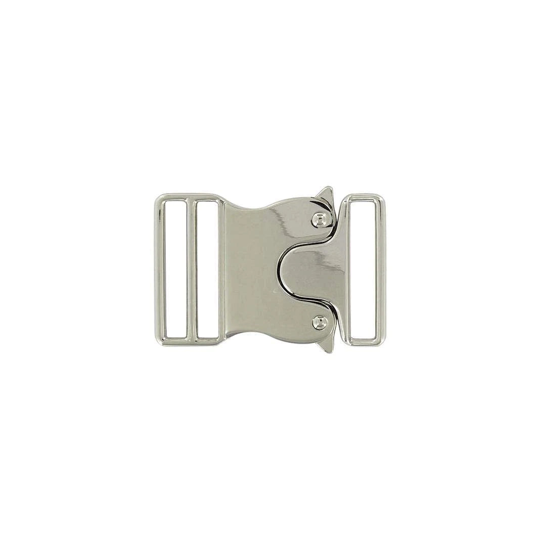 1 1/2" Nickel, Side Release Buckle, Zinc Alloy