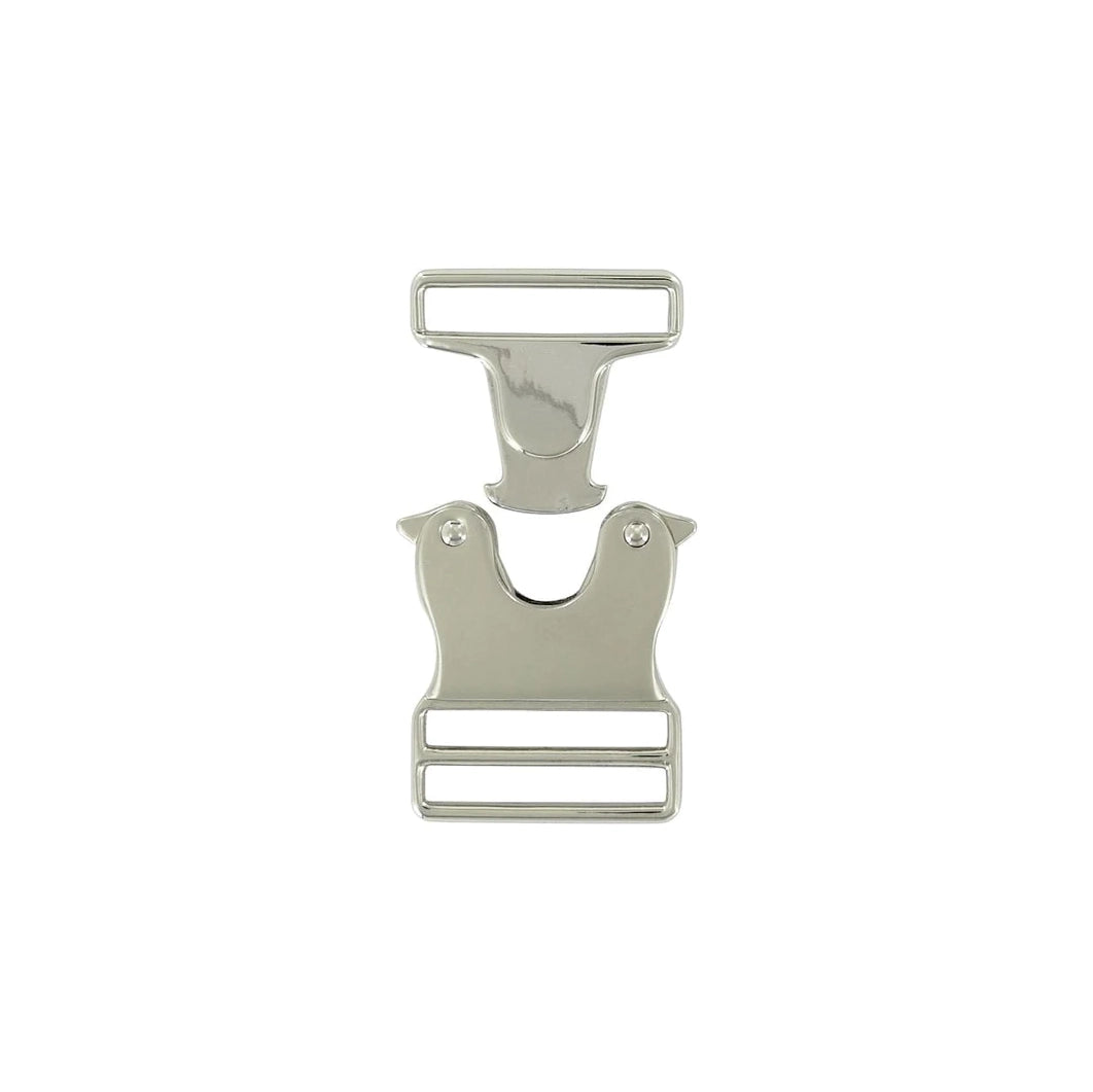 1 1/2" Nickel, Side Release Buckle, Zinc Alloy