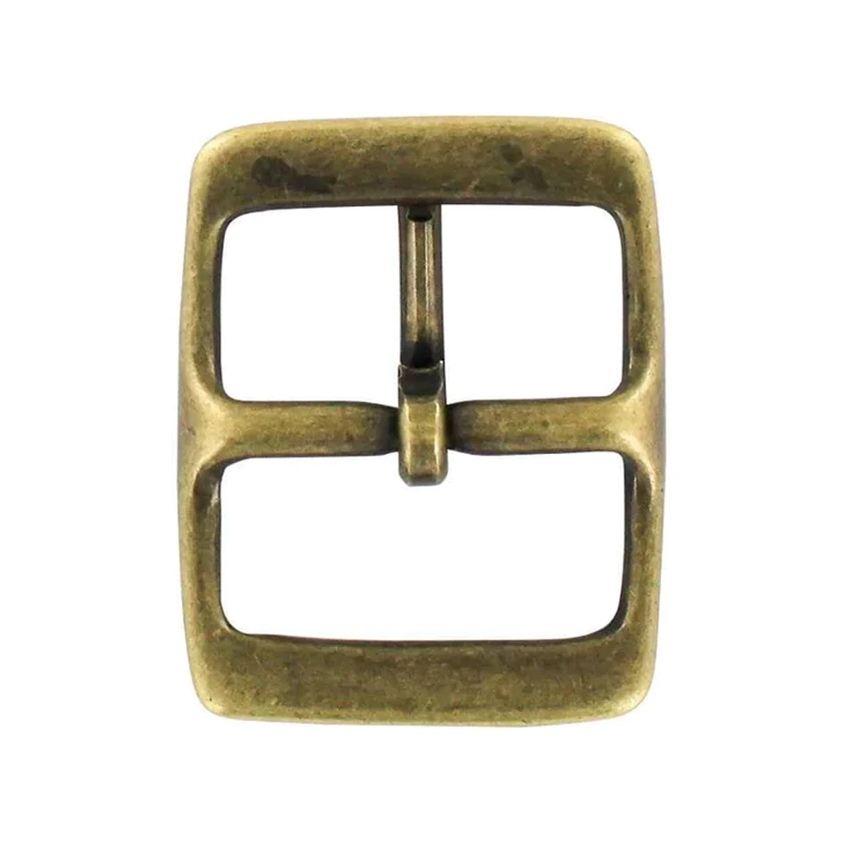 1 1/4" Antique Brass, 1.5"x2" Center Bar Buckle, Solid Brass