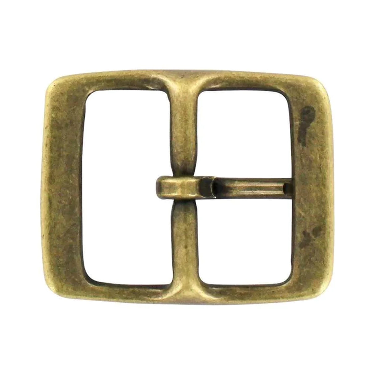 1 1/4" Antique Brass, 1.5"x2" Center Bar Buckle, Solid Brass