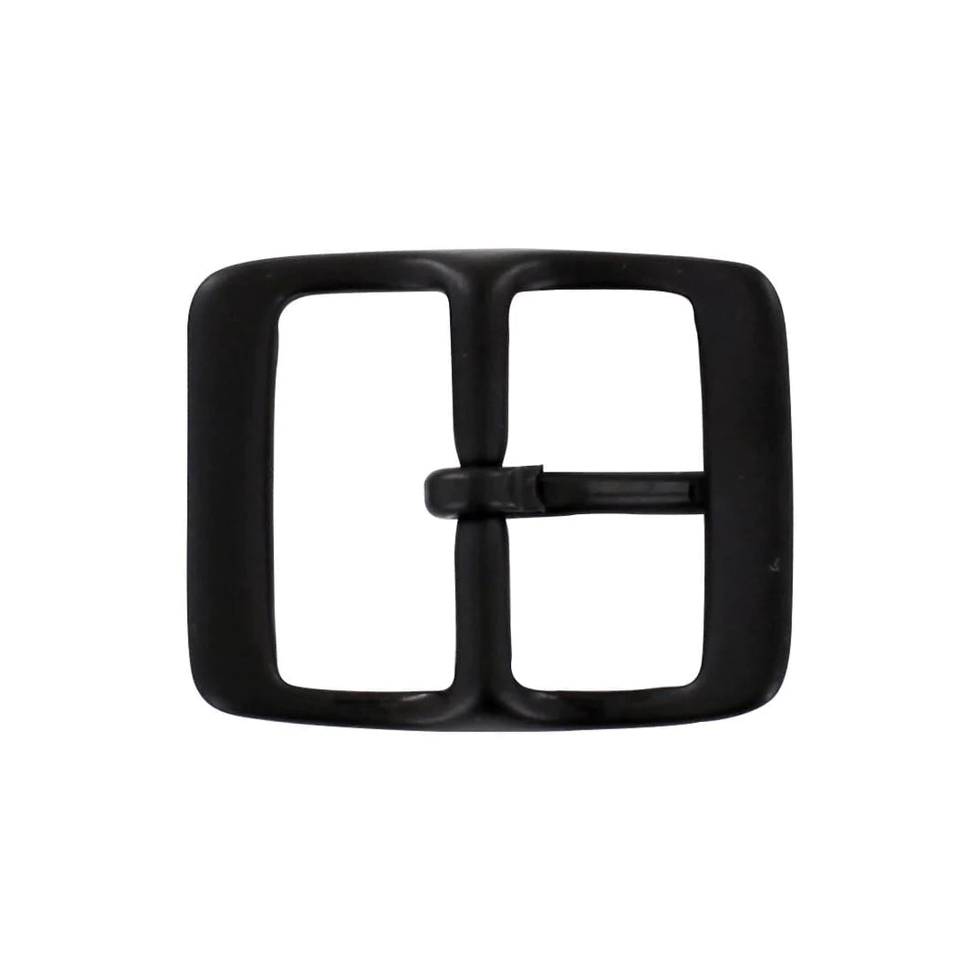 1 1/4" Black, 1.5"x2" Center Bar Buckle, Solid Brass