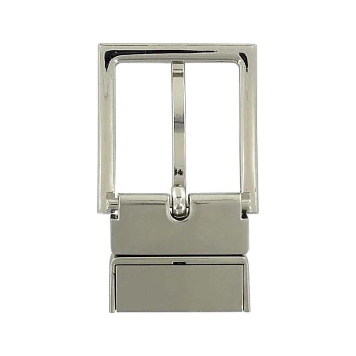 1 1/4" Brushed Nickel, Clip On Heel Bar Twist Reverse Buckle, Zinc Alloy