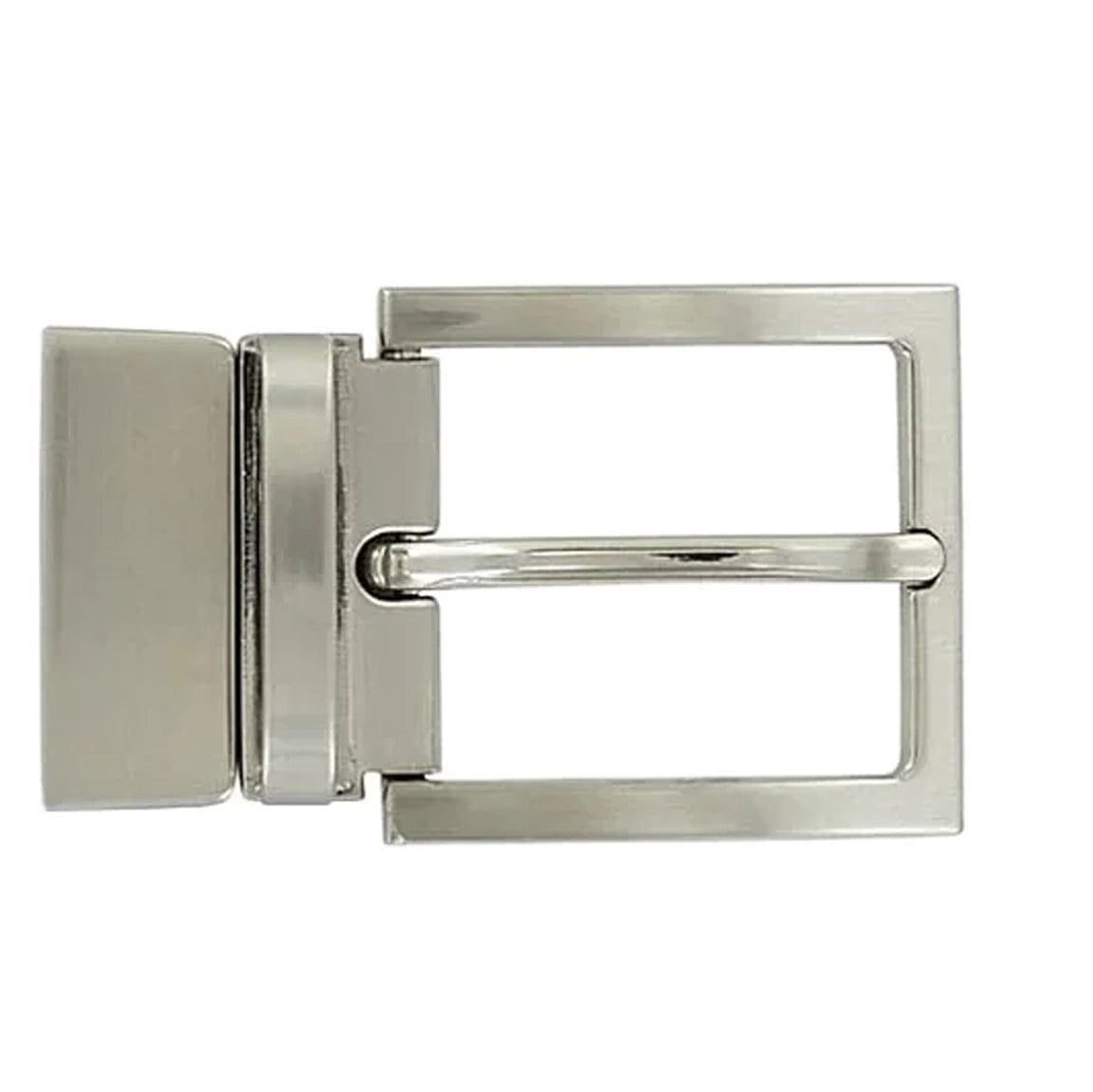 1 1/4" Brushed Nickel, Clip On Heel Bar Twist Reverse Buckle, Zinc Alloy