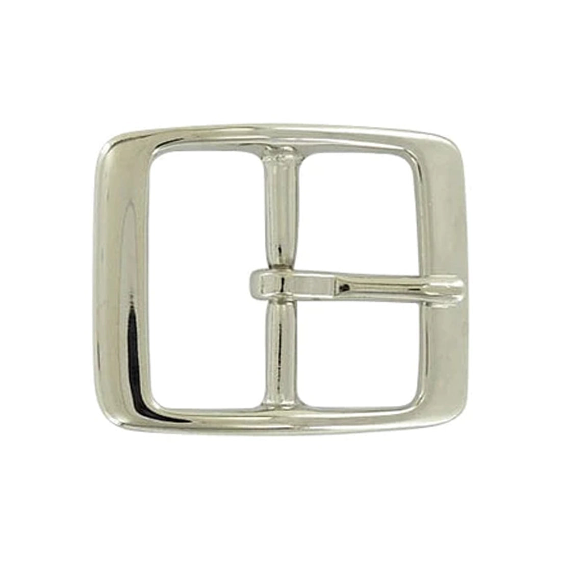 1 1/4" Nickel, 1.5"x2" Center Bar Buckle, Solid Brass