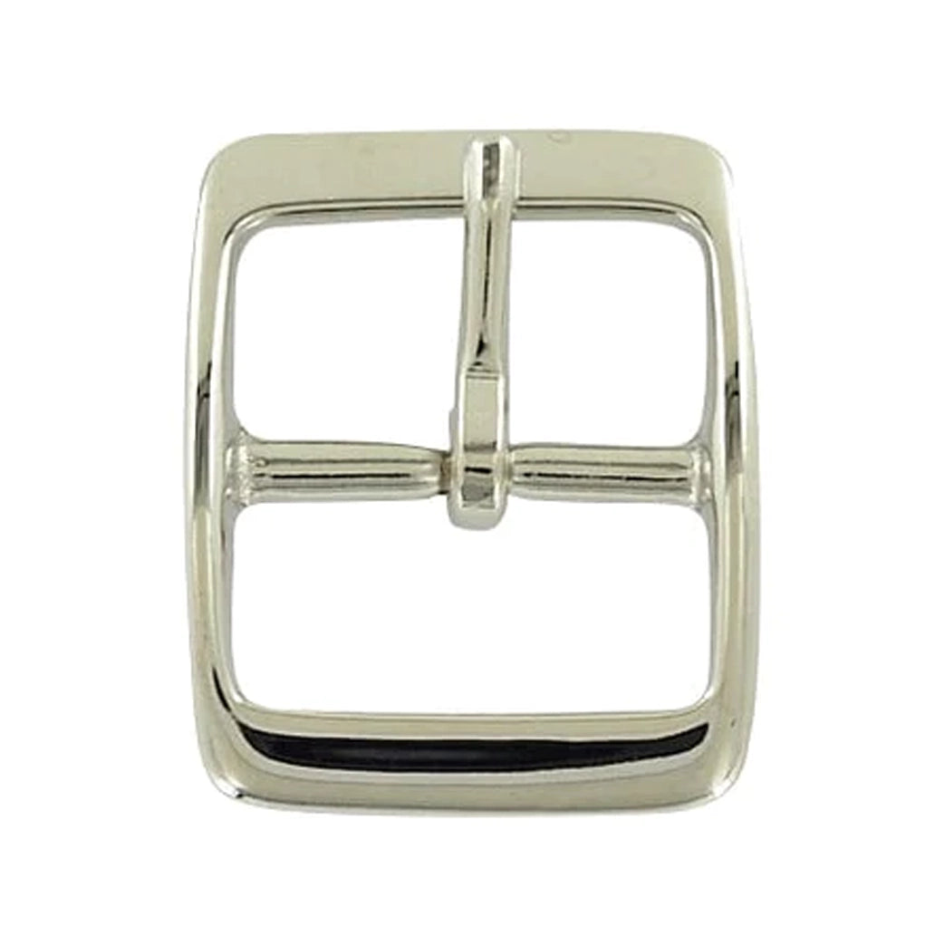 1 1/4" Nickel, 1.5"x2" Center Bar Buckle, Solid Brass