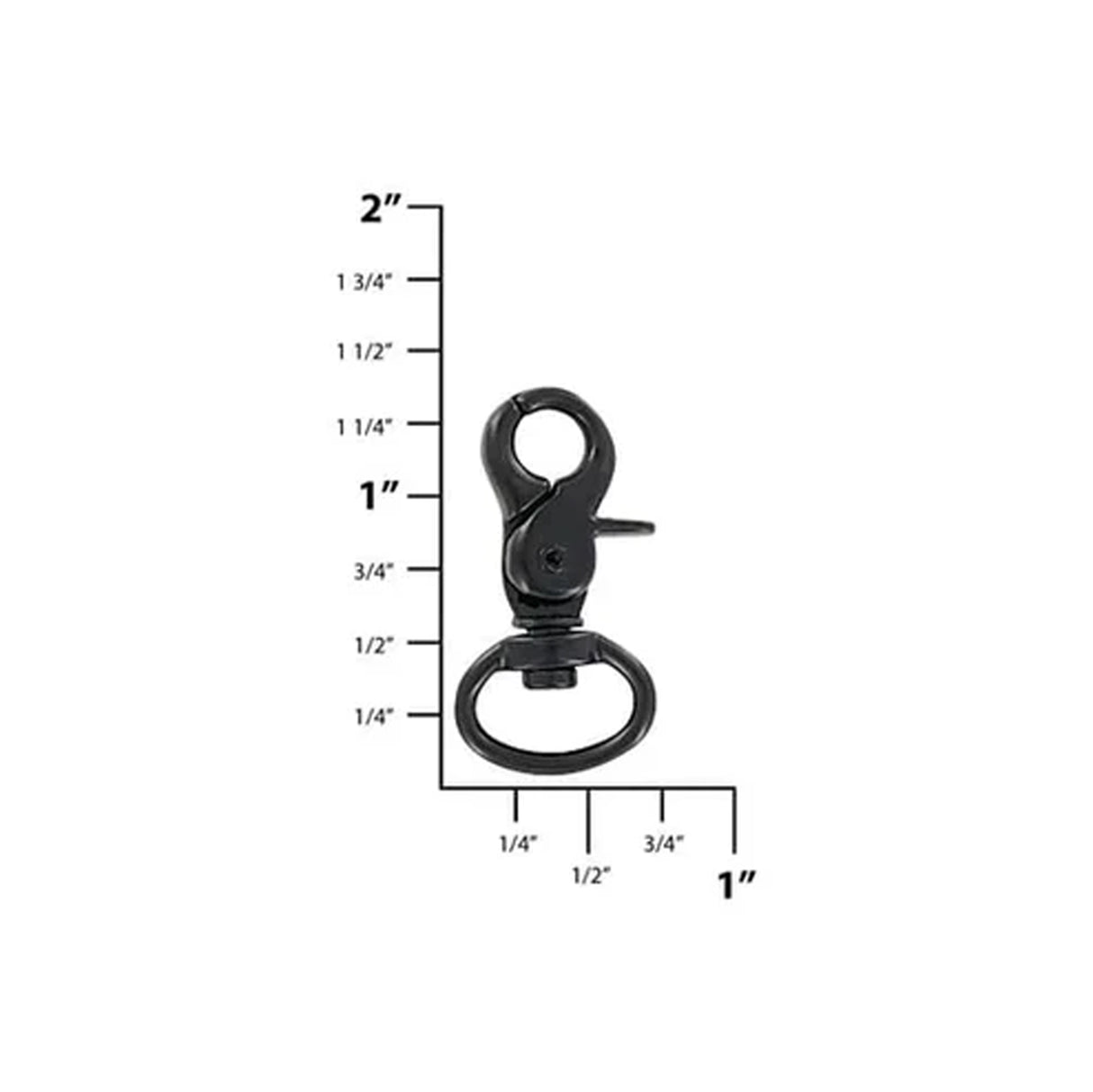 1/2" Matte Black, 1 1/4" Trigger Swivel Snap Hook, 5-Pack