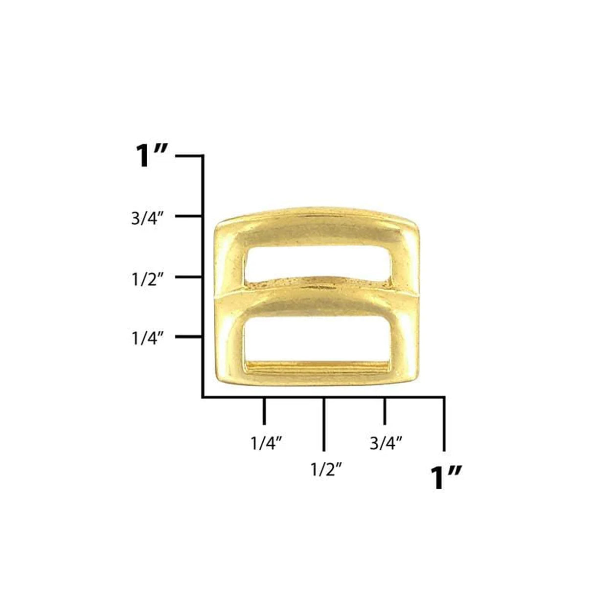 1/2" Gold, Handle Loop with Prongs, Zinc Alloy