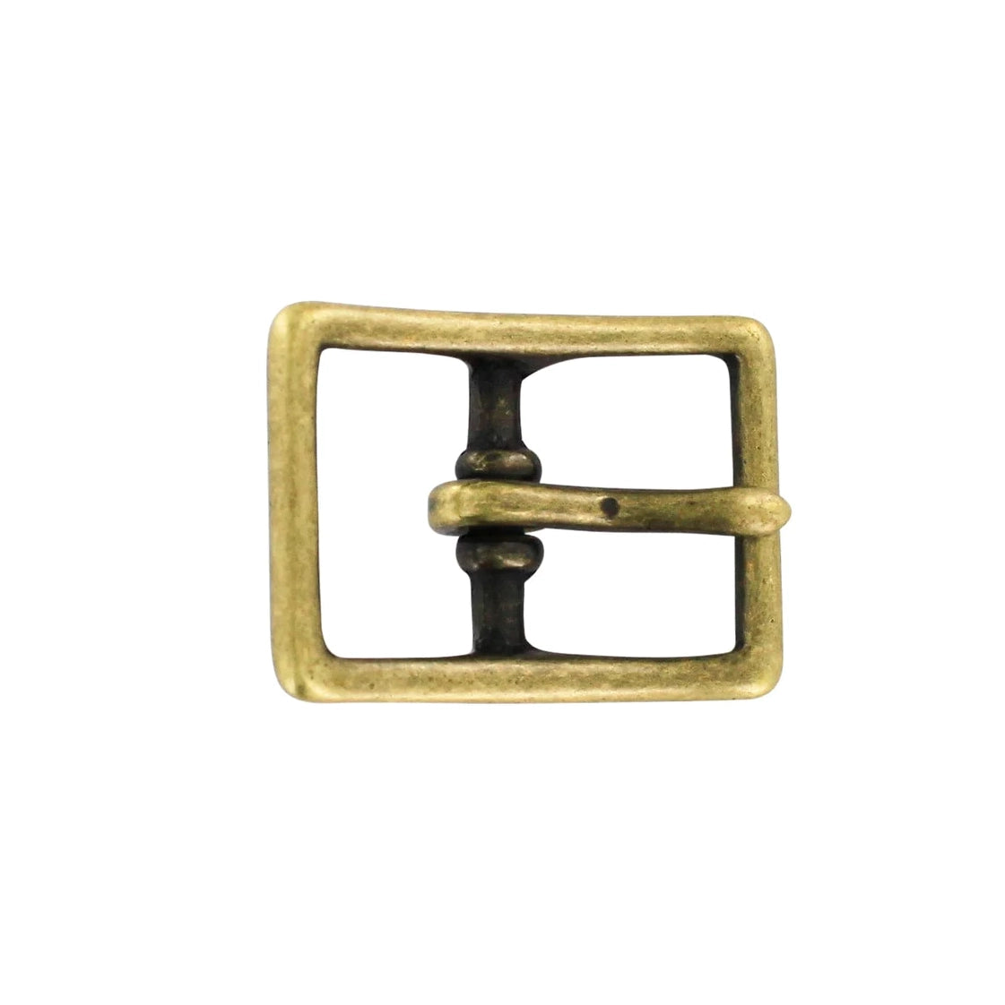1" Antique Brass, 1.4"x2" Center Bar Buckle, Solid Brass