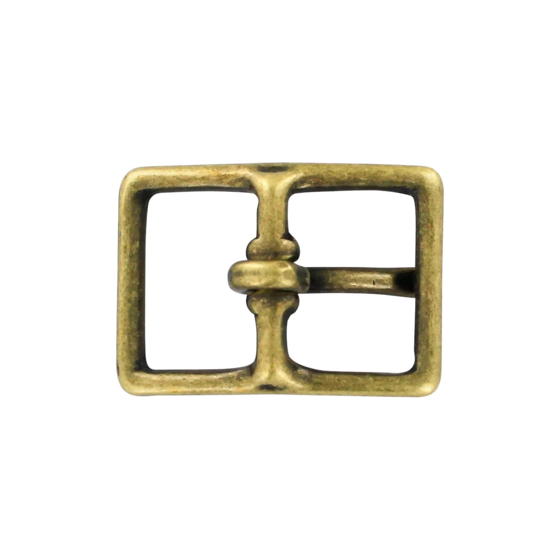 1" Antique Brass, 1.4"x2" Center Bar Buckle, Solid Brass