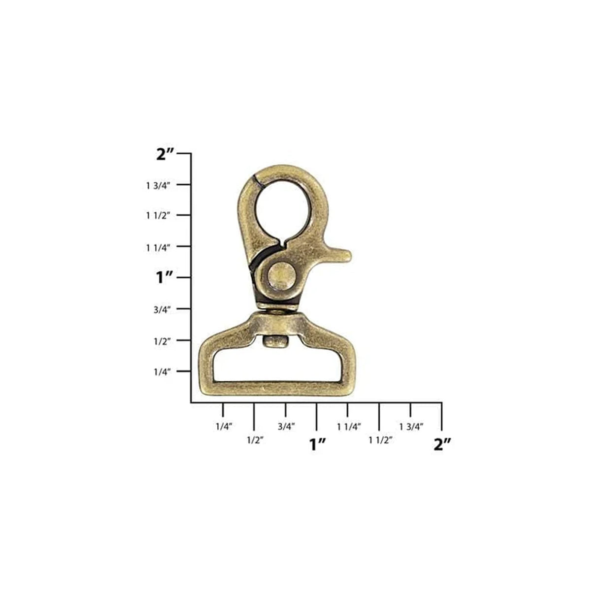 1" Antique Brass, Trigger Swivel Snap Hook, Zinc Alloy-PK4