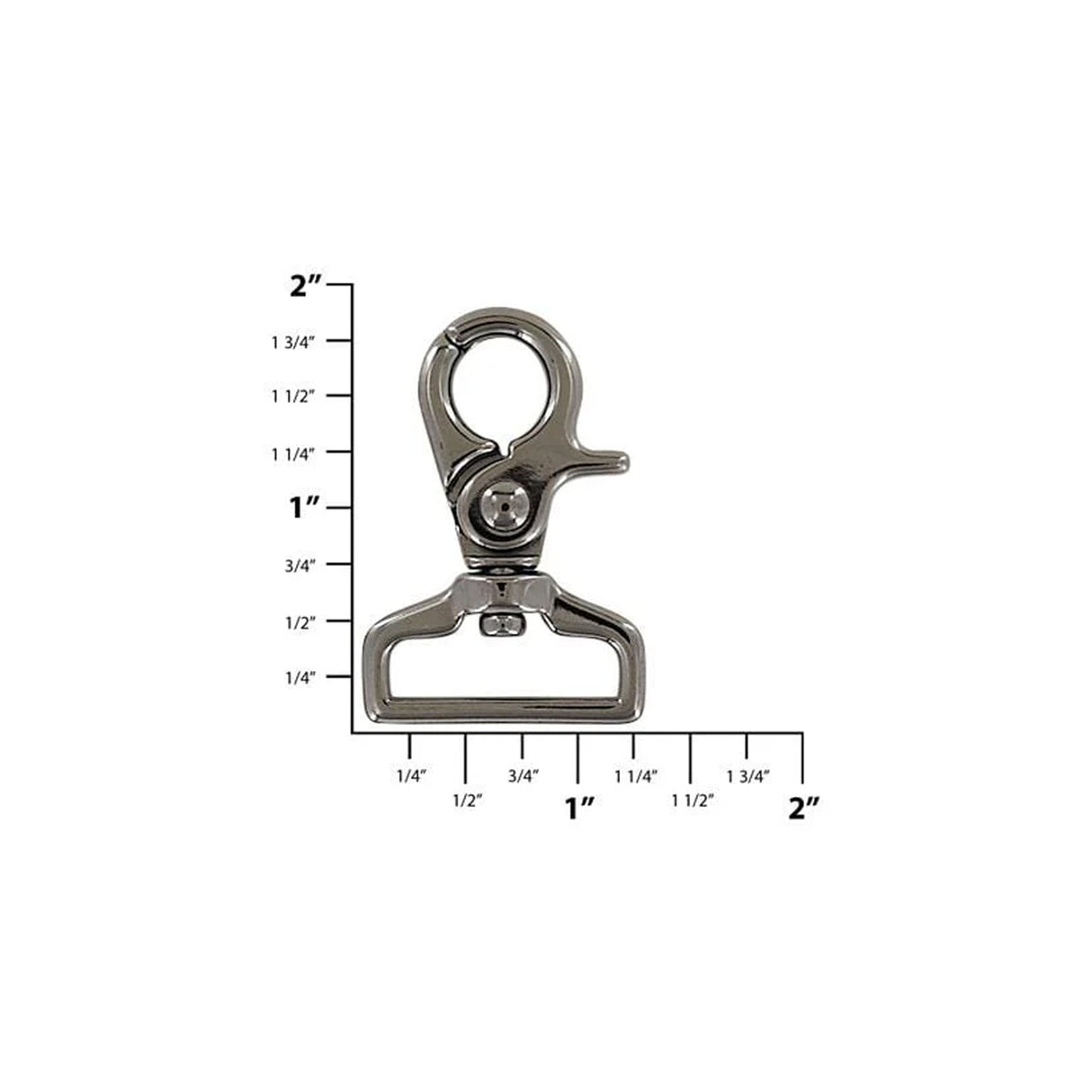 1" Shiny Gunmetal, Trigger Swivel Snap Hook, Zinc Alloy-PK4