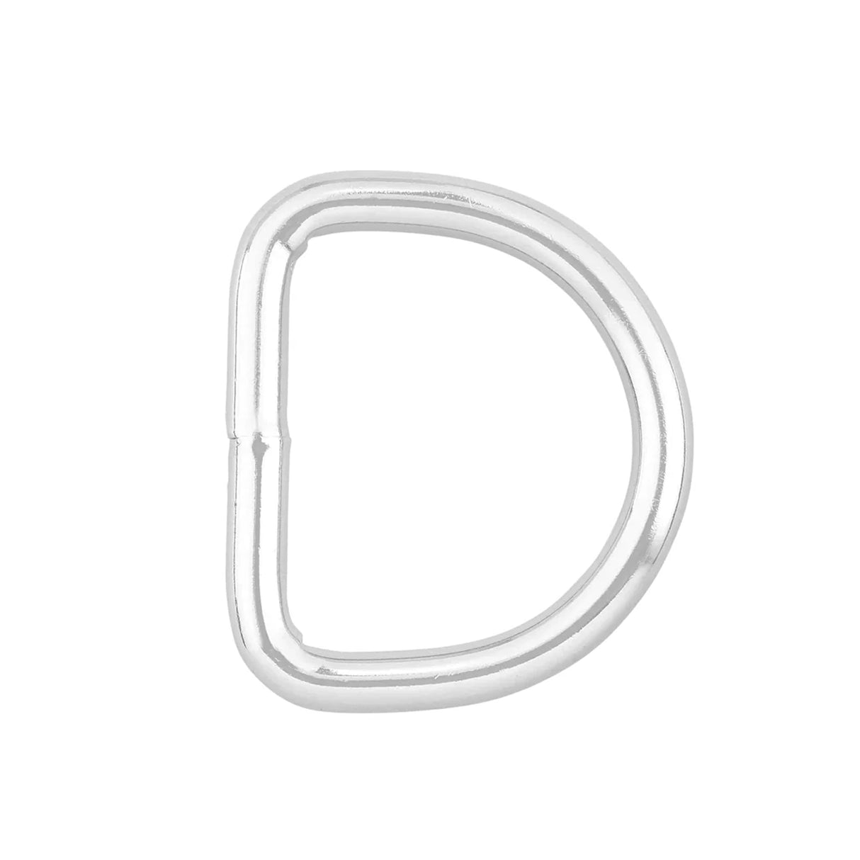 1" Nickel, Thin Welded D Ring, Steel