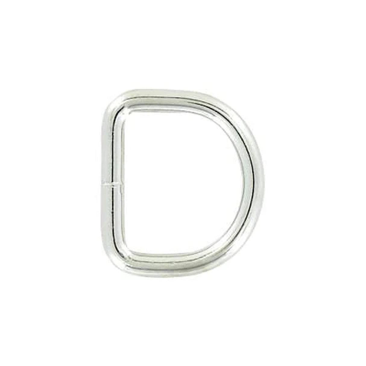 1" Shiny Nickel, Welded D Ring, Steel