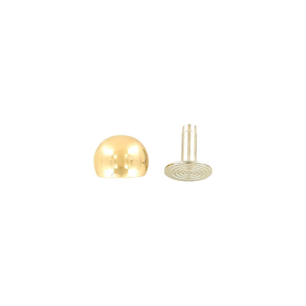 10mm Brass, Round Ball Bottom Stud, Solid Brass-10PK