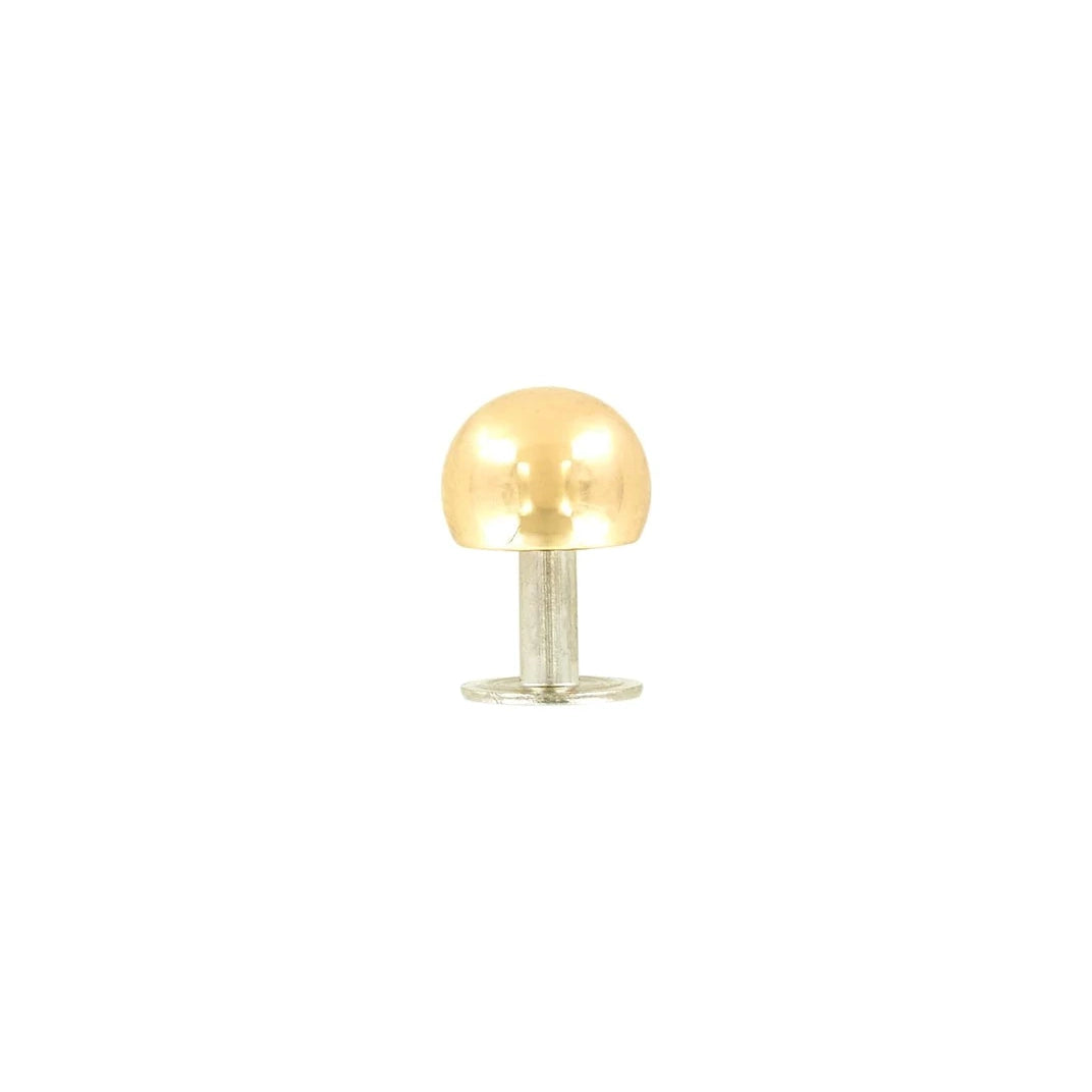10mm Brass, Round Ball Bottom Stud, Solid Brass-10PK