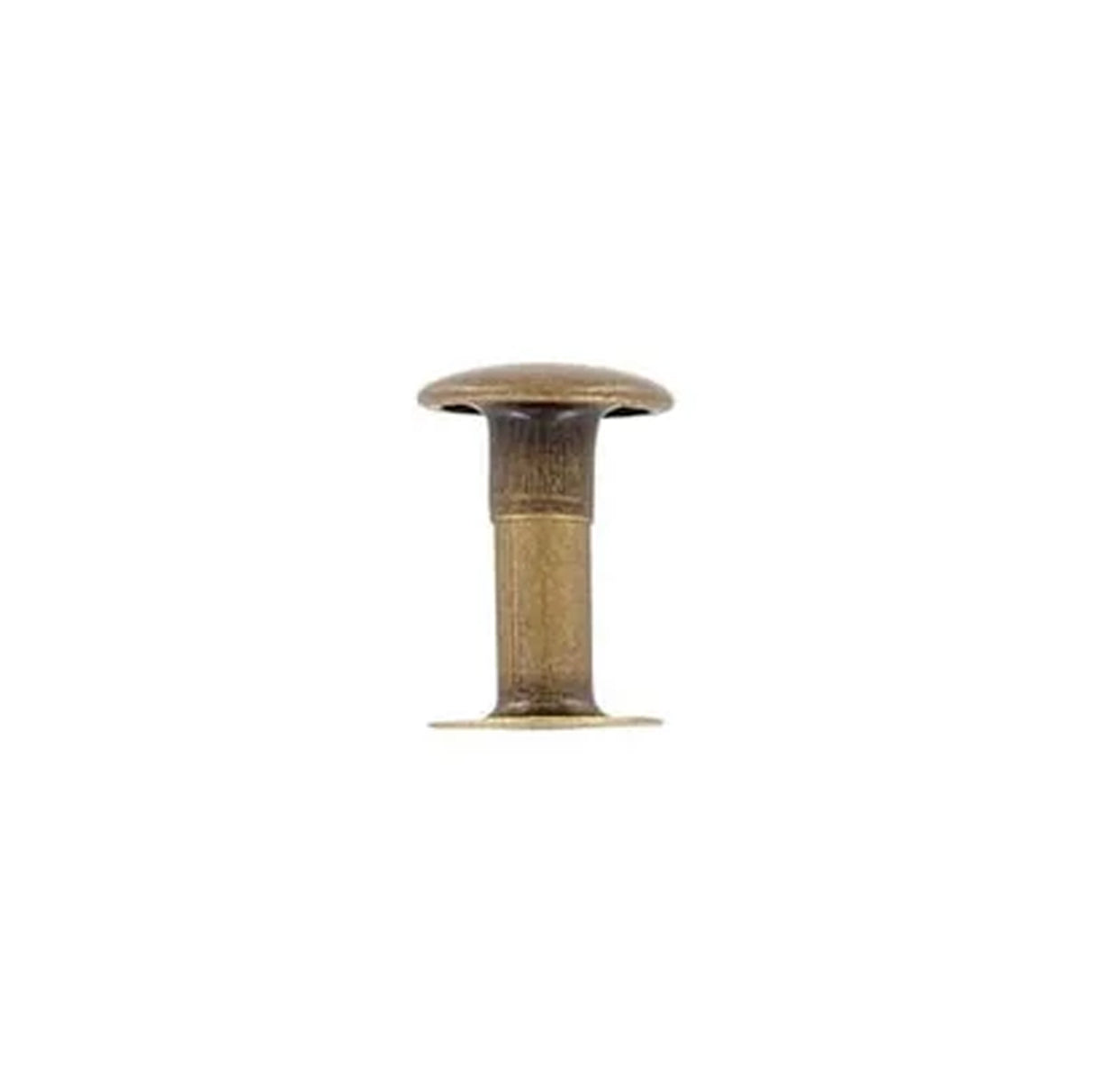 15mm Antique Brass, Single Cap Jiffy Rivets, Solid Brass-100ct