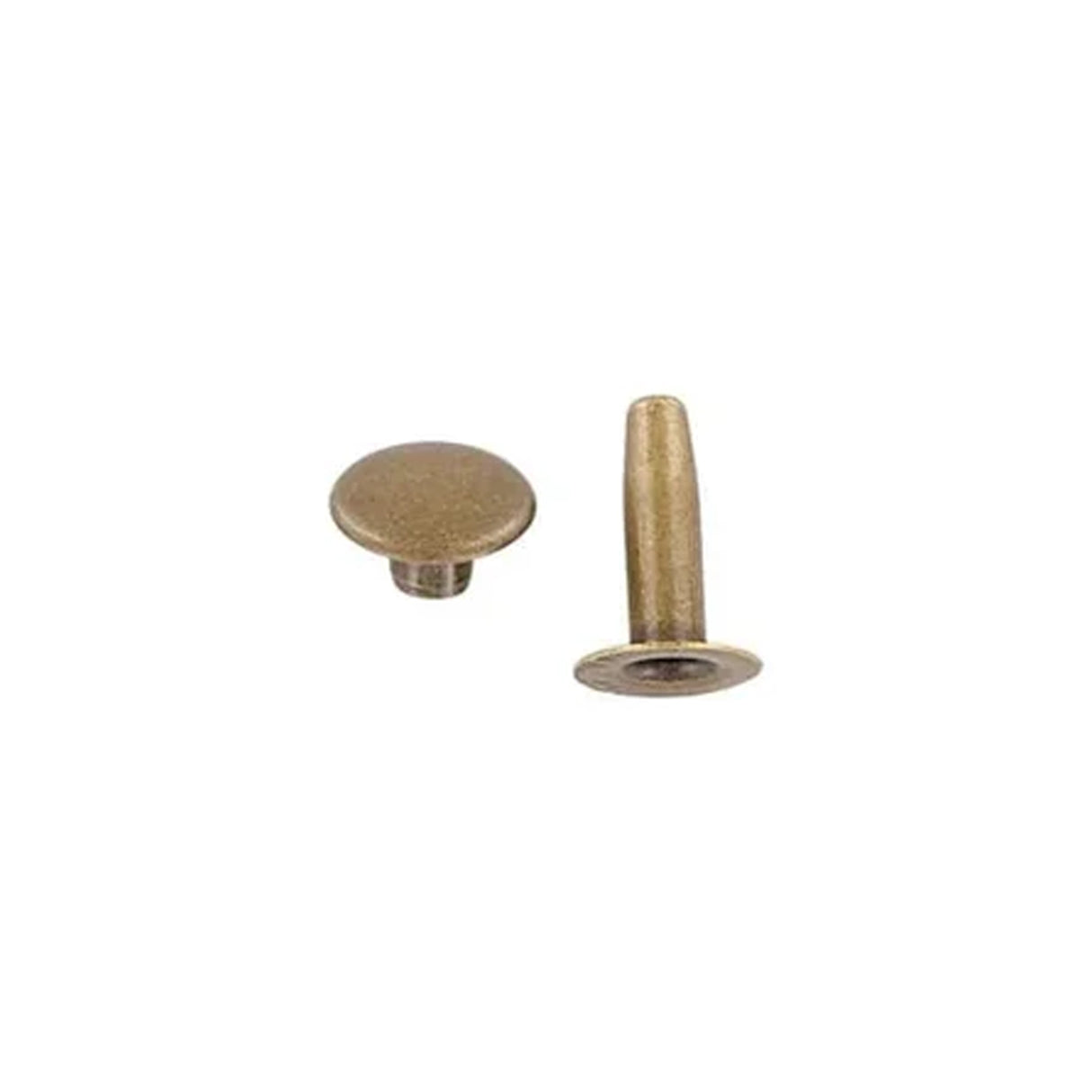 15mm Antique Brass, Single Cap Jiffy Rivets, Solid Brass-100ct