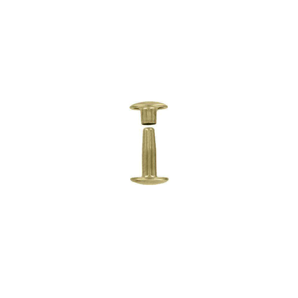 15mm Brass, Double Cap Jiffy Rivets, Steel-100 ct