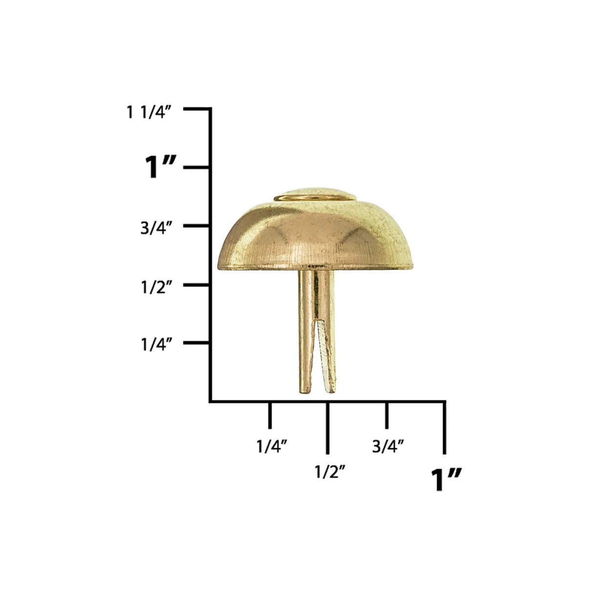 20mm Brass, 13mm Round Handbag Bottom Stud, Steel, 10-pack