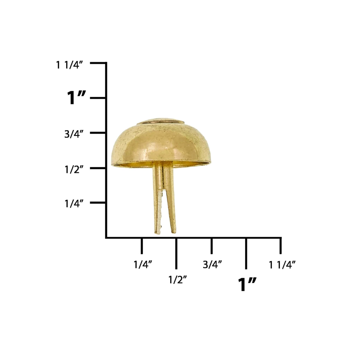 20mm Brass, 15mm Round Handbag Bottom Stud, Steel, 10-pack