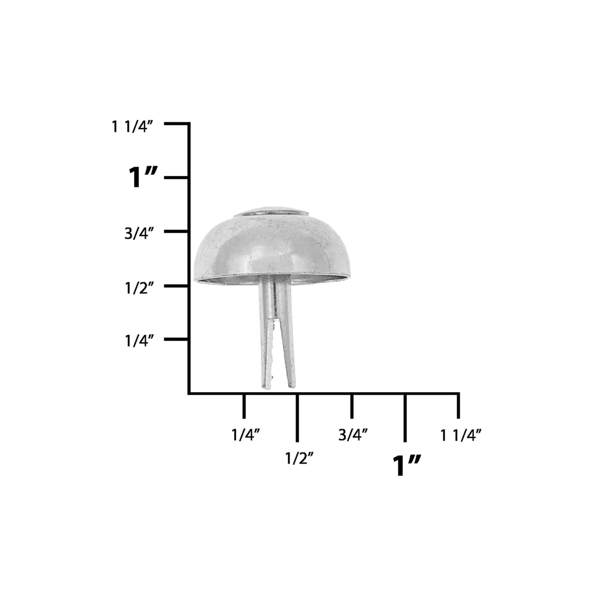 18mm Nickel, Round Handbag Bottom Stud, Steel-PK10