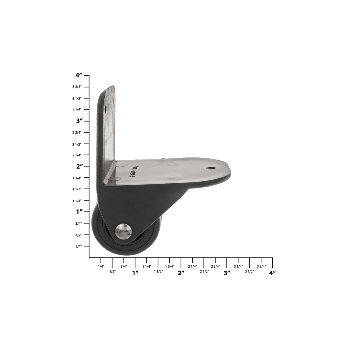 3" Black, External Wheel Assembly, Plastic