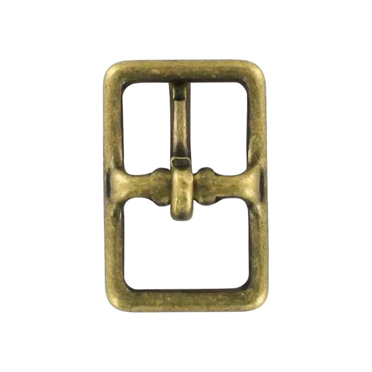 3/4" Antique Brass, Center Bar Buckle, Solid Brass