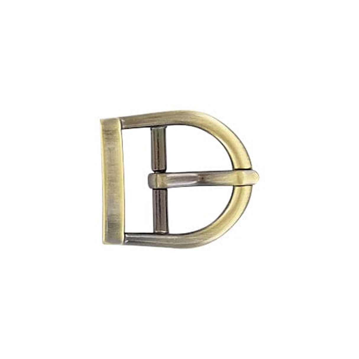 3/4" Antique Brass, 23x22mm D Shaped Center Bar Buckle, Zinc Alloy