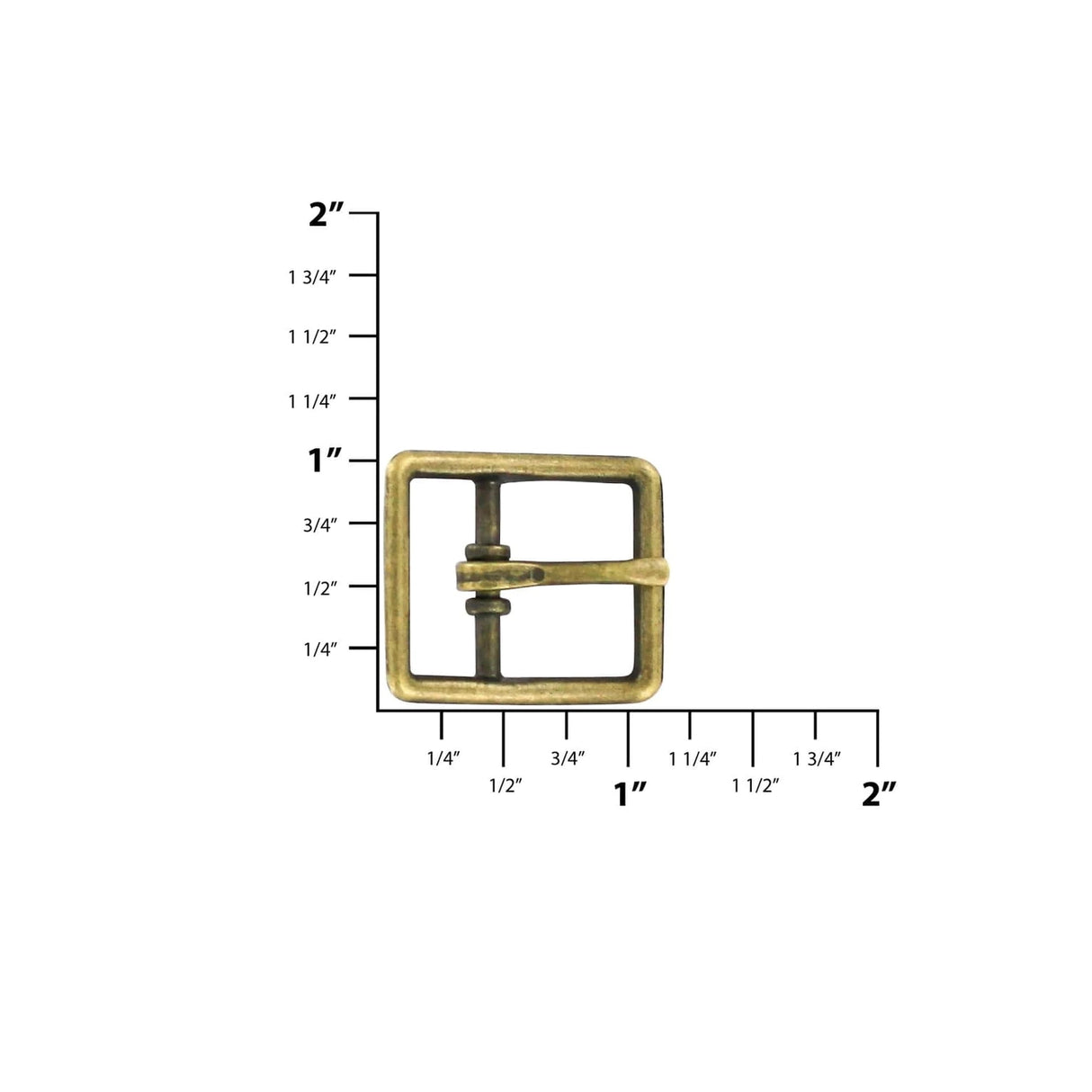 3/4" Antique Brass, Center Bar Buckle, Zinc Alloy