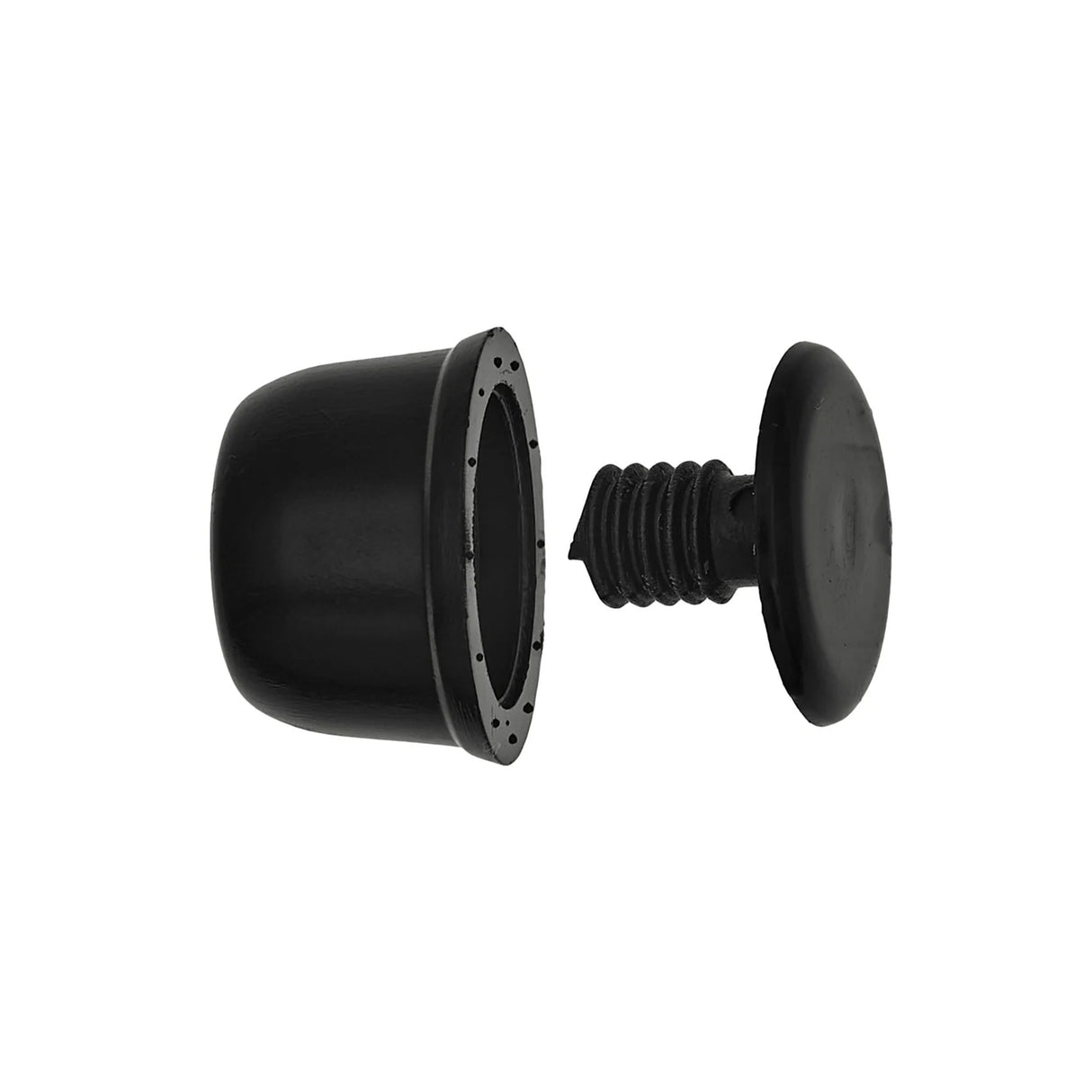 3/4" Black, Bottom Stud, Plastic With Force Fit Rivet
