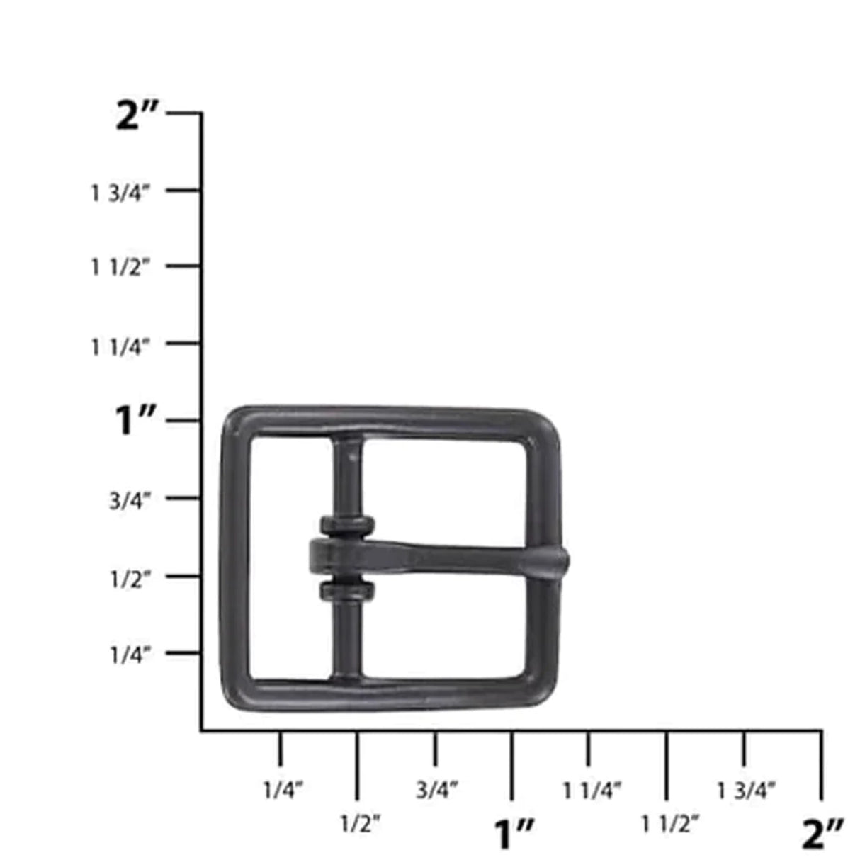 3/4" Black, Center Bar Buckle, Zinc Alloy