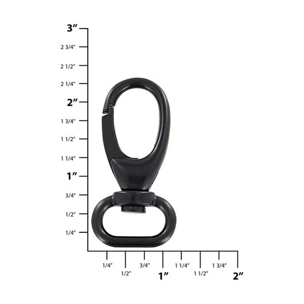 3/4" Matte Black, Lever Swivel Snap Hook, Zinc Alloy