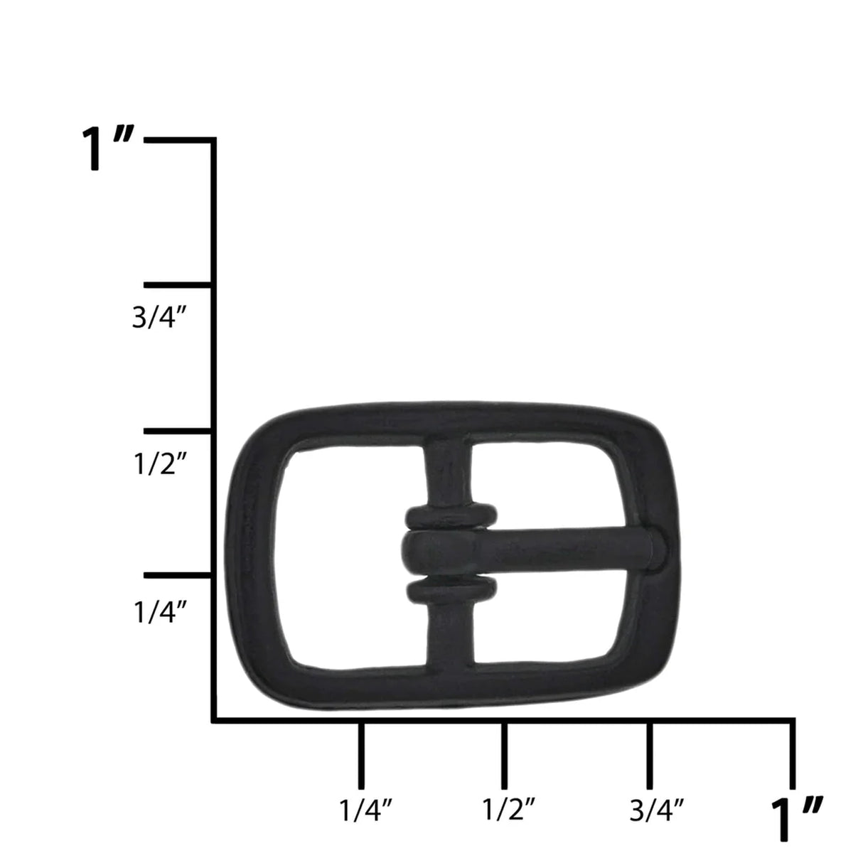 3/8" Black, 13x20mm Center Bar Buckle, Zinc Alloy