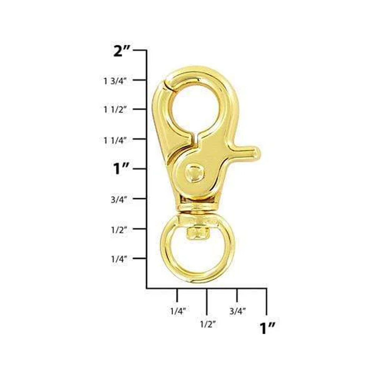 3/8" Shiny Gold, Trigger Swivel Snap Hook, Zinc Alloy