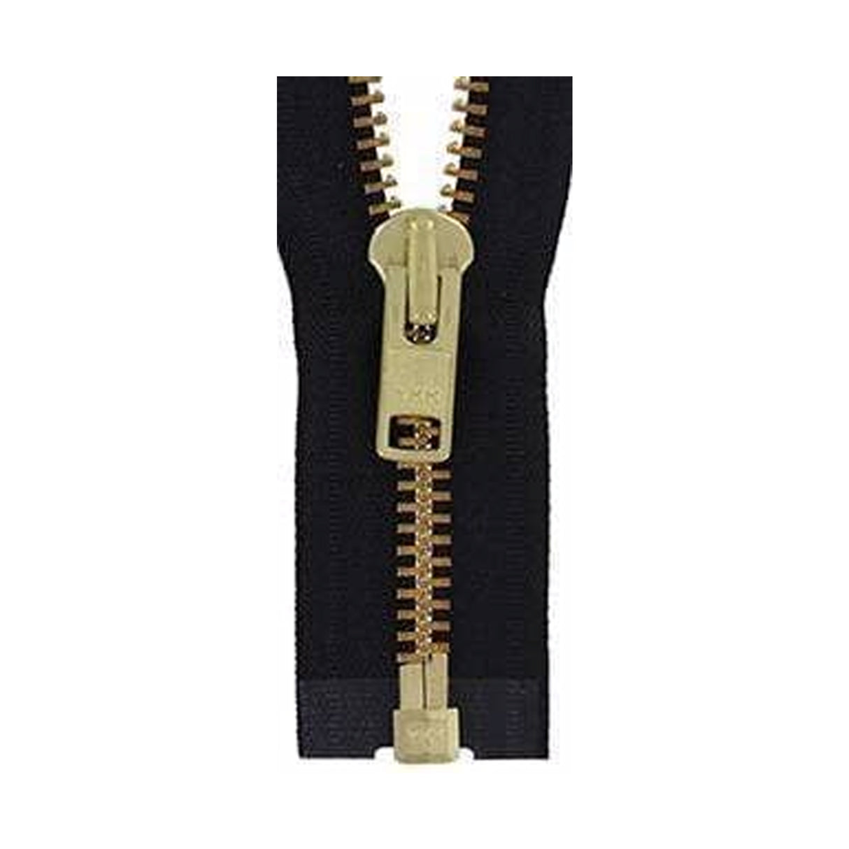 #10 Metal, Black, 30" YKK Separating Jacket Zipper with Brass Teeth